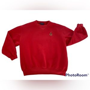 -Vintage Charter Club Red Crest Sweatshirt 90’s Crewneck Classic Women’s Size M